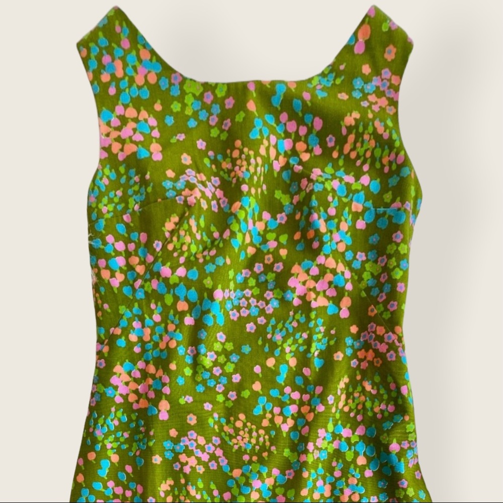 Vintage Cottagecore Floral Midi Shift Dress Sz M - Picture 3 of 7